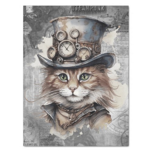 Steampunk Cat Tissue Paper