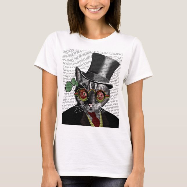Steampunk Cat - Top Hat and red yellow glasses (Front)