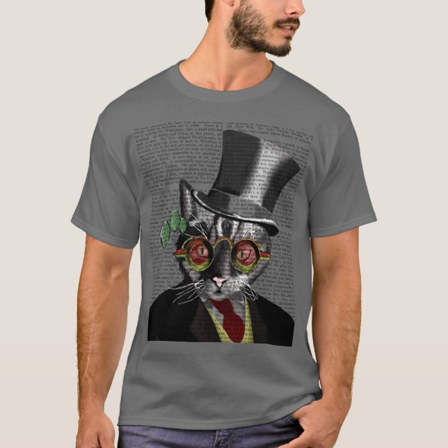Steampunk Cat - Top Hat and red yellow glasses (Front)