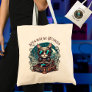 Steampunk Cat Vinyl Record Player Personalized Tote Bag