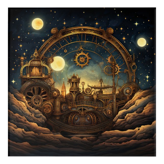 Steampunk Celestial Acrylic Wall Art (Front)