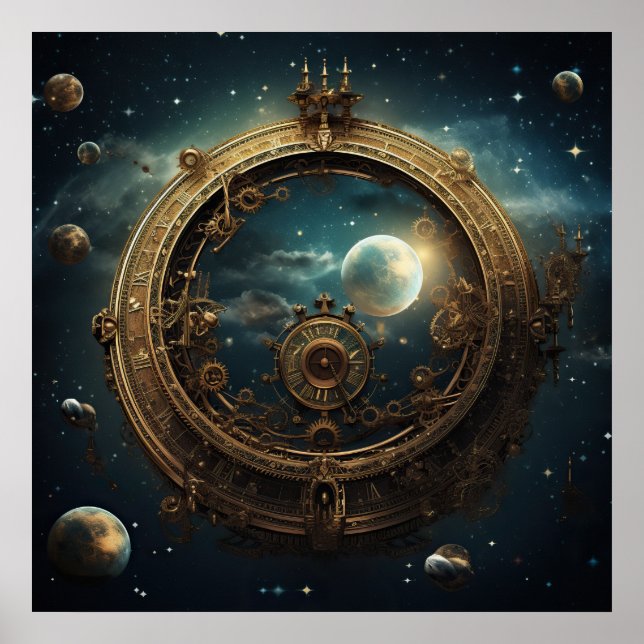 Steampunk Celestial Art Poster (Front)
