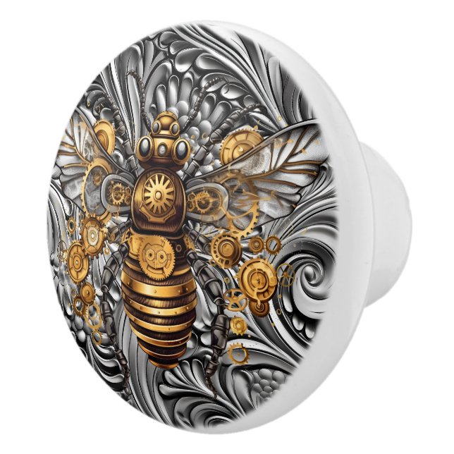 Steampunk Ceramic Bee Knob (Right)