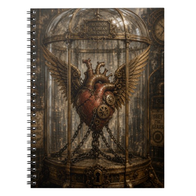 Steampunk Chained heart Notebook (Front)