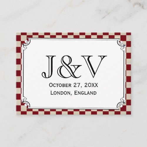 Steampunk Checkerboard Wedding Place Cards Business Card Templates