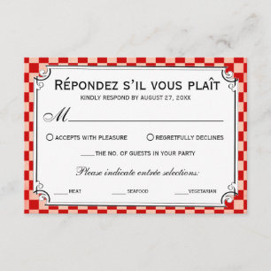 Steampunk Checkerboard Wedding RSVP Cards