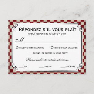 Steampunk Checkerboard Wedding RSVP Cards