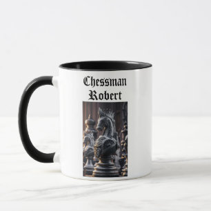 Steampunk Chess Design with Custom Name Mug