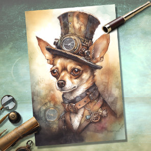 Steampunk Chihuahua 2 Decoupage Paper