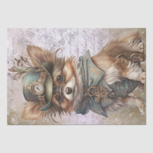 Steampunk Chihuahua Dog Tissue Paper