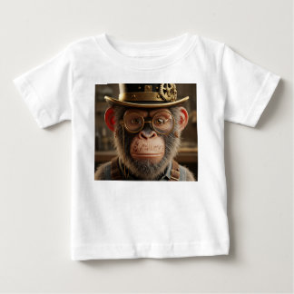 Steampunk Chimpanzee Portrait in Top Hat and Golde