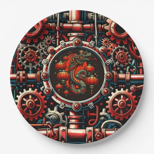 Steampunk Chinese New Year Snake Paper Plates