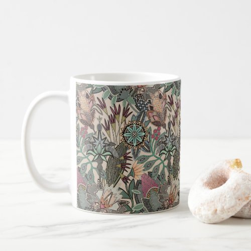 steampunk chintz beige coffee mug