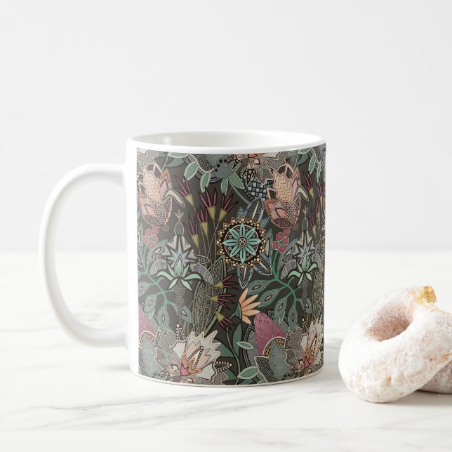 steampunk chintz cocoa coffee mug (With Donut)
