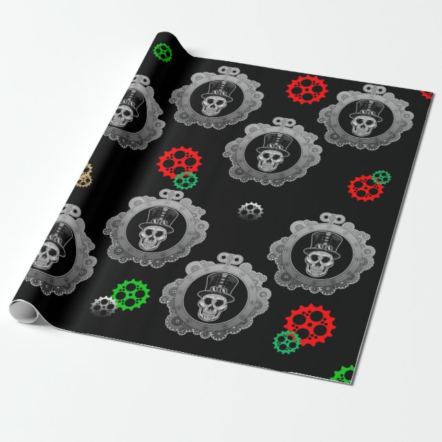 Steampunk Christmas Gift Wrap (Unrolled)
