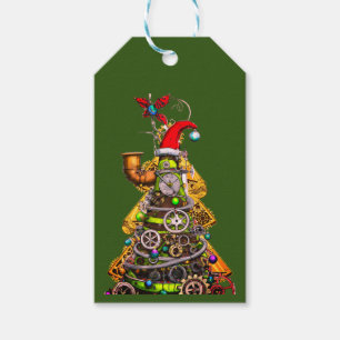 Steampunk Christmas Tree Gift Tags