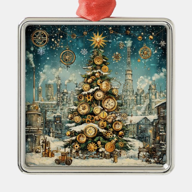 Steampunk Christmas Tree Ornament (Front)