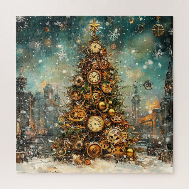 Steampunk Christmas Tree Puzzle (Vertical)