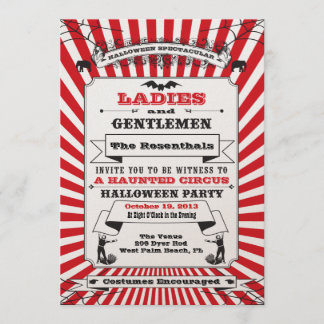 Steampunk Circus Halloween Party Invitation