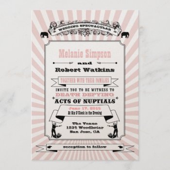 Steampunk Circus Wedding Invitation Blush by charmingink at Zazzle
