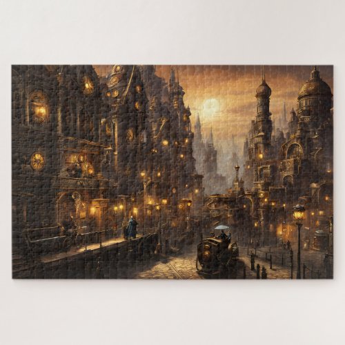 Steampunk City Fantasy Jigsaw Puzzle