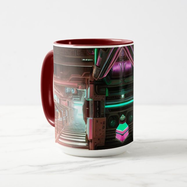 Steampunk City Themed Mug (Front Left)