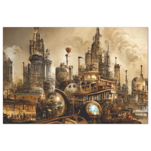 Steampunk City Tissue Paper