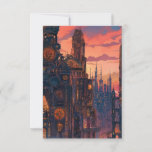 Steampunk Cityscape Thank You Card