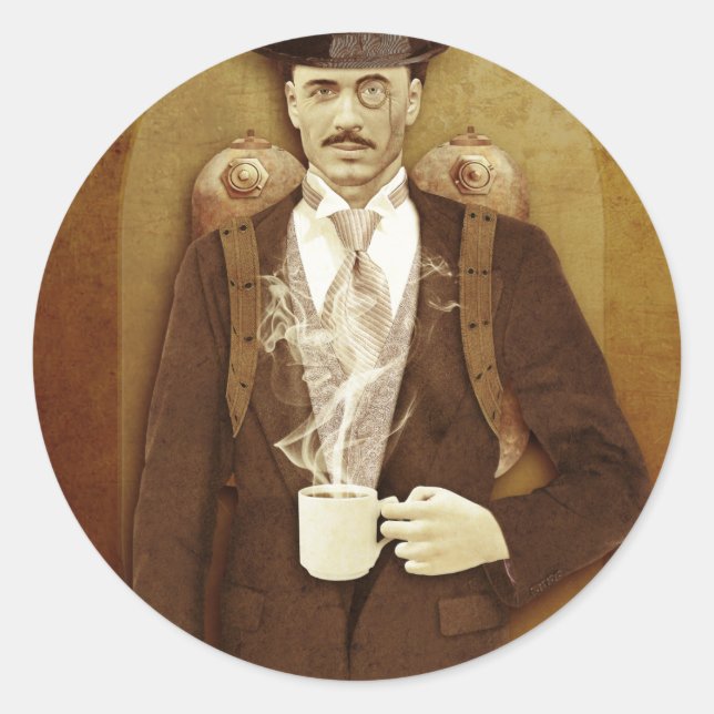 STEAMPUNK CLASSIC ROUND STICKER (Front)