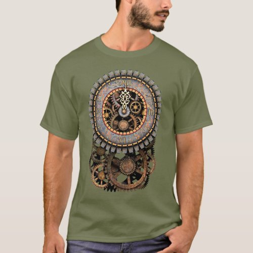 Steampunk Clock and Gears T_Shirt