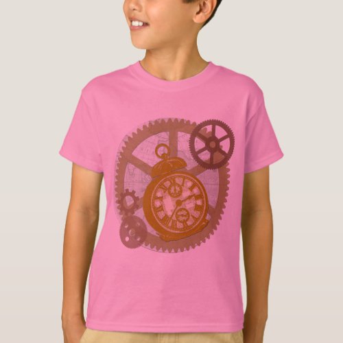 Steampunk Clock and Gears T_Shirt