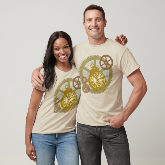 Steampunk Clock and Gears T-Shirt (Unisex)