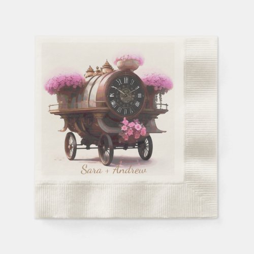 Steampunk Clock Cart  Napkins