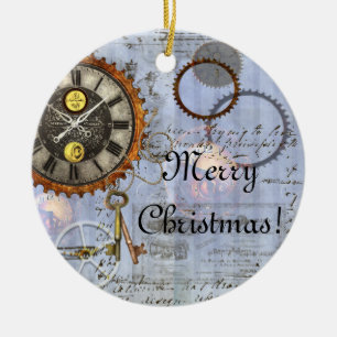 Steampunk Clock Christmas Ornament