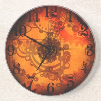 Steampunk Clock Coaster by akimao at Zazzle