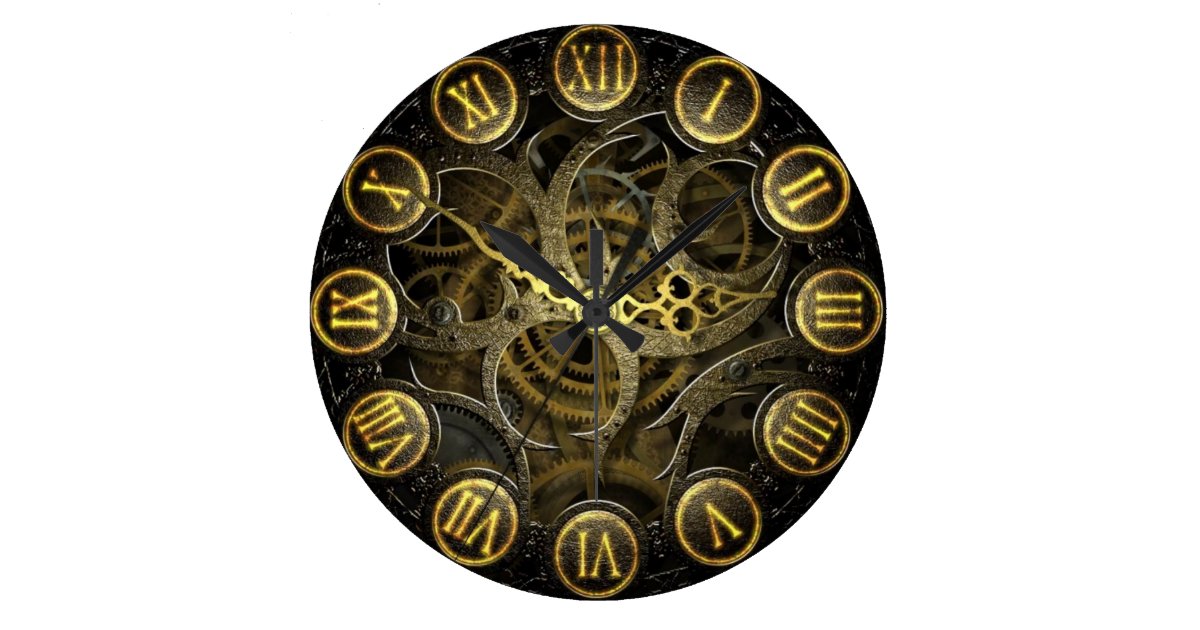 Steampunk Clock Old Victorian Gear Style Zazzle Com