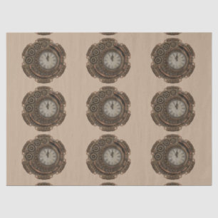 steampunk clock tissue paper