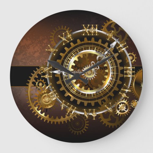 Steampunk clock with antique gears