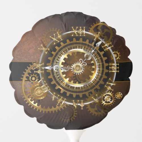 Steampunk clock with antique gears balloon