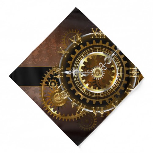 Steampunk clock with antique gears bandana