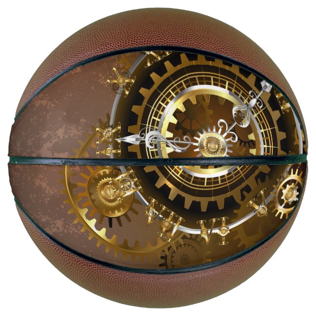 Steampunk clock with antique gears basketball (Front)