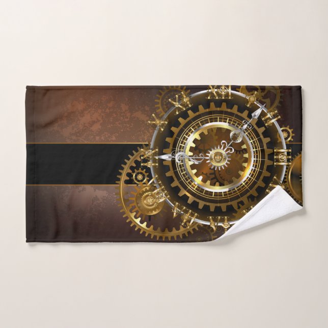 Steampunk clock with antique gears bath towel set (Hand Towel)