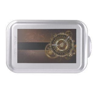 Steampunk clock with antique gears cake pan