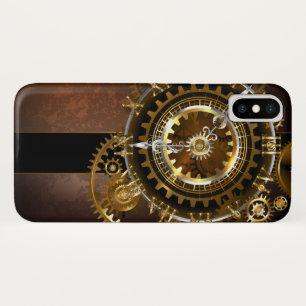Steampunk clock with antique gears iPhone x case