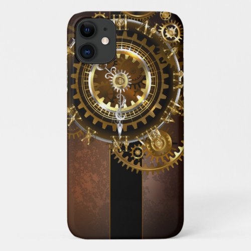 Steampunk clock with antique gears iPhone 11 case