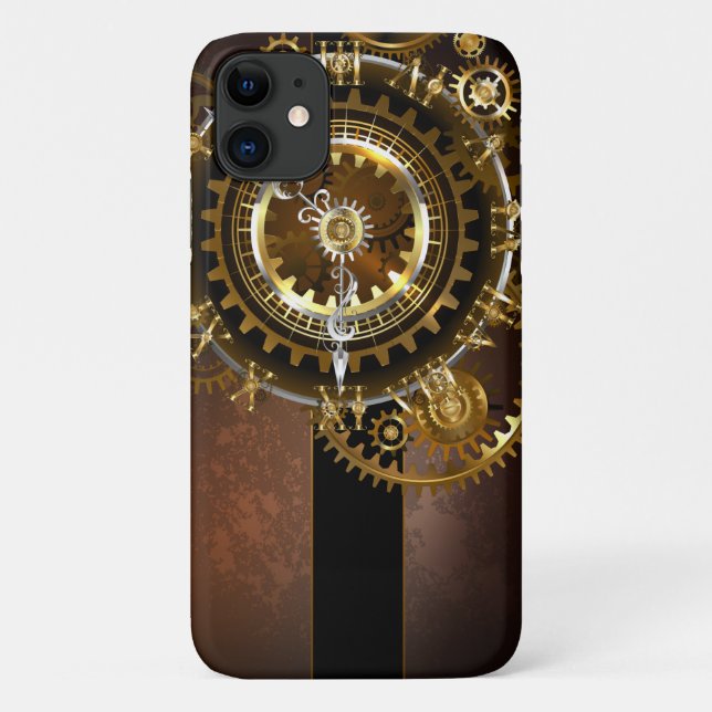 Steampunk clock with antique gears Case-Mate iPhone case (Back)