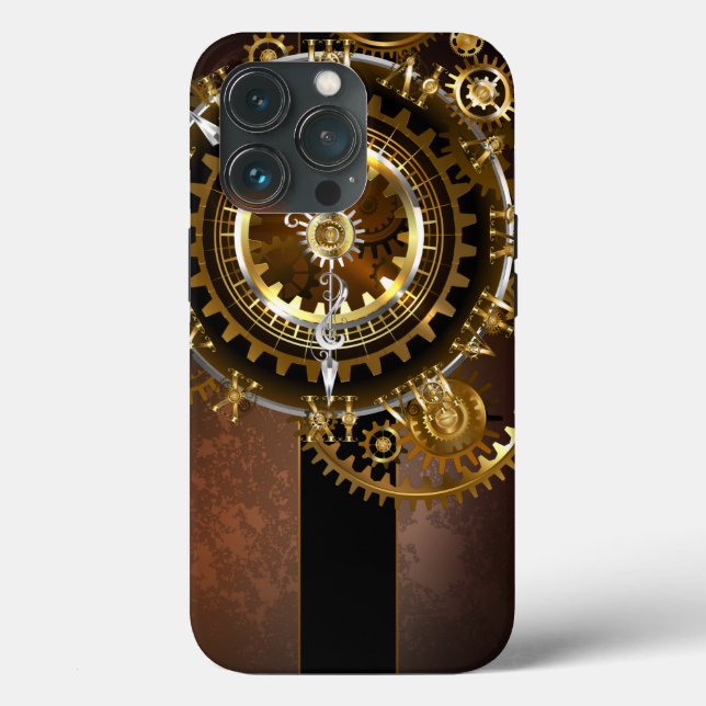 Steampunk clock with antique gears Case-Mate iPhone case (Back)
