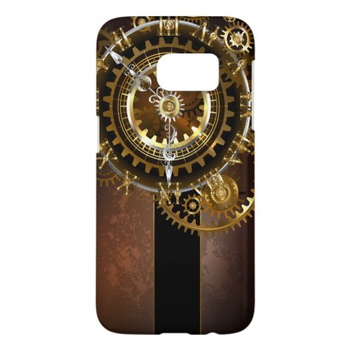 Steampunk clock with antique gears samsung galaxy s7 case