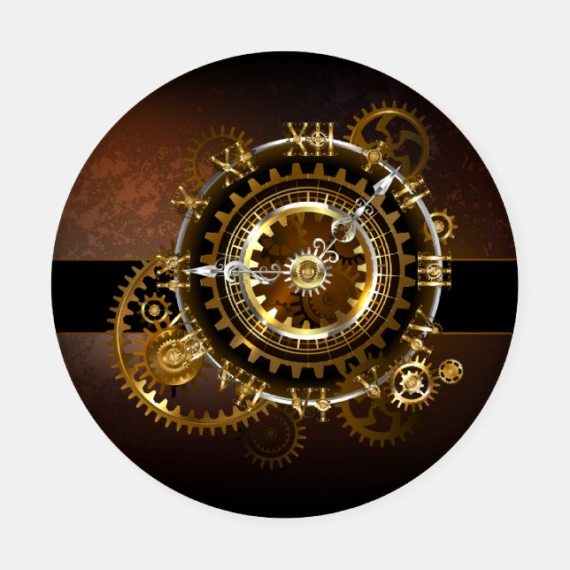 Steampunk clock with antique gears coaster set (Single)