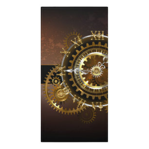 Steampunk clock with antique gears door sign